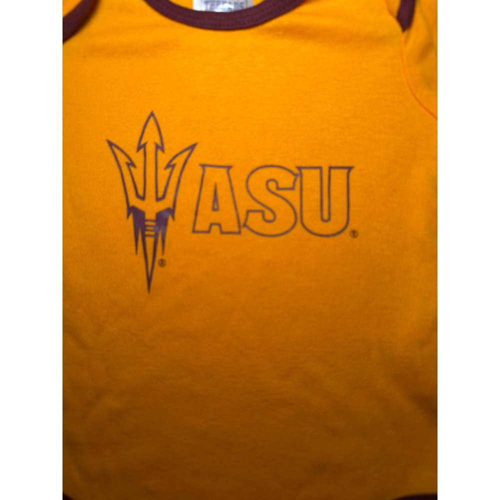 ASU Arizona State Sun Devils Infant Bodysuit 0-3M Gold Maroon NCAA Logo - Picture 5 of 5